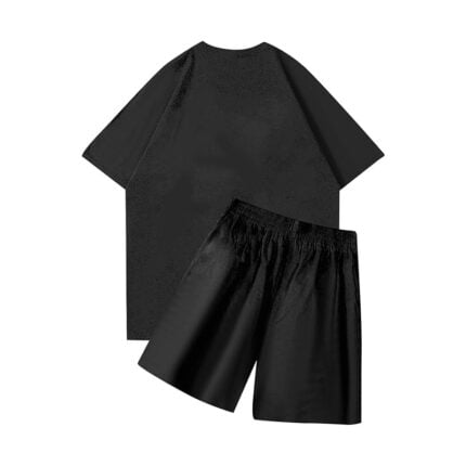 NOFS Summer T-shirt with Shorts in Black: Casual, comfortable ensemble for warm weather.